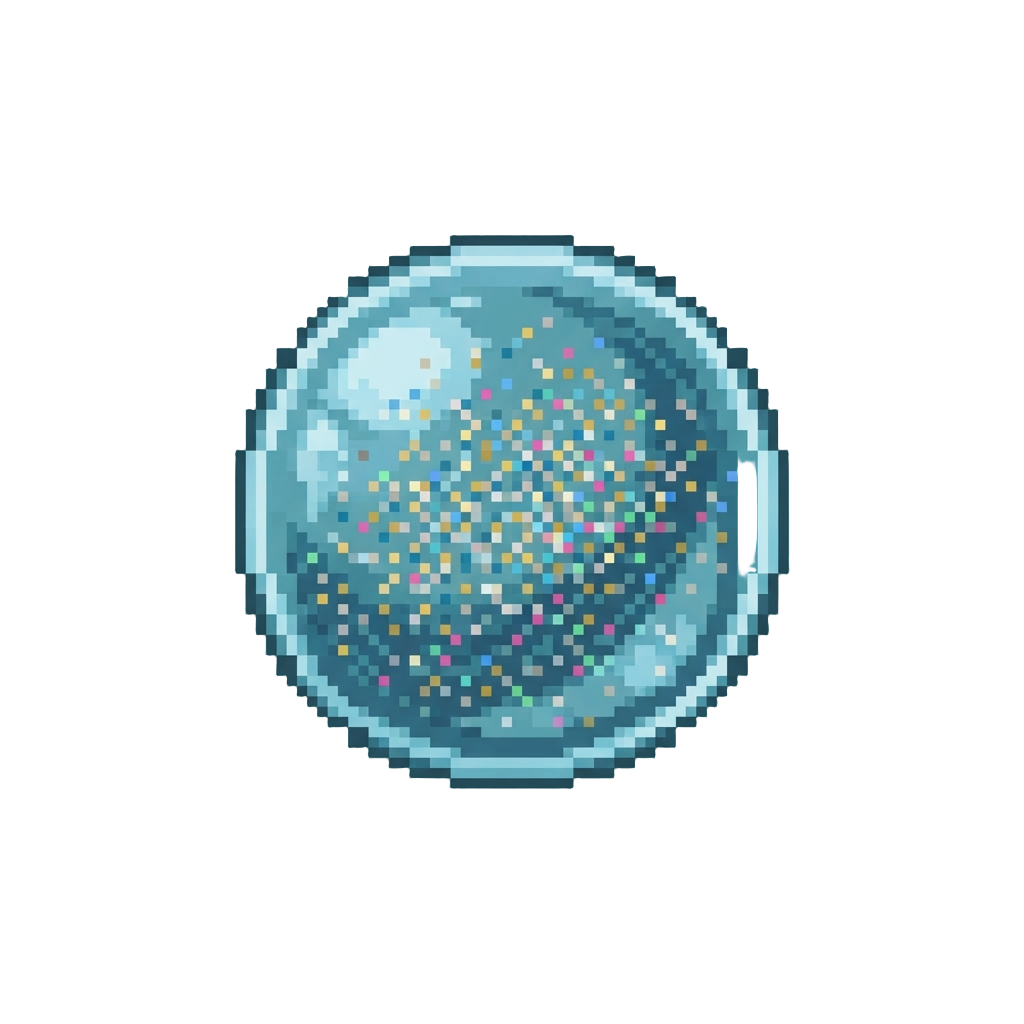 A Wild Rain of Glitter-filled Transparent Bouncy Balls