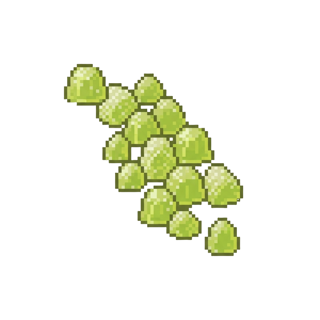 A Rain of Translucent Fruity Green Lime Gumdrops