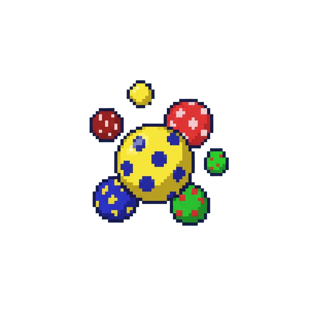 A Downpour of High-contrast Polka-dot Rubber Bouncy Balls