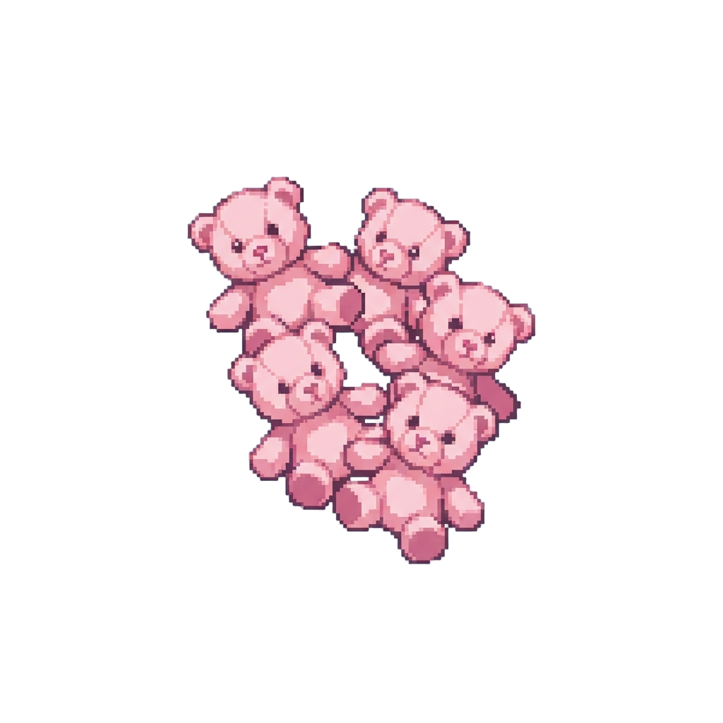 A Fluffy Rain of Pastel Pink Teddy Bears