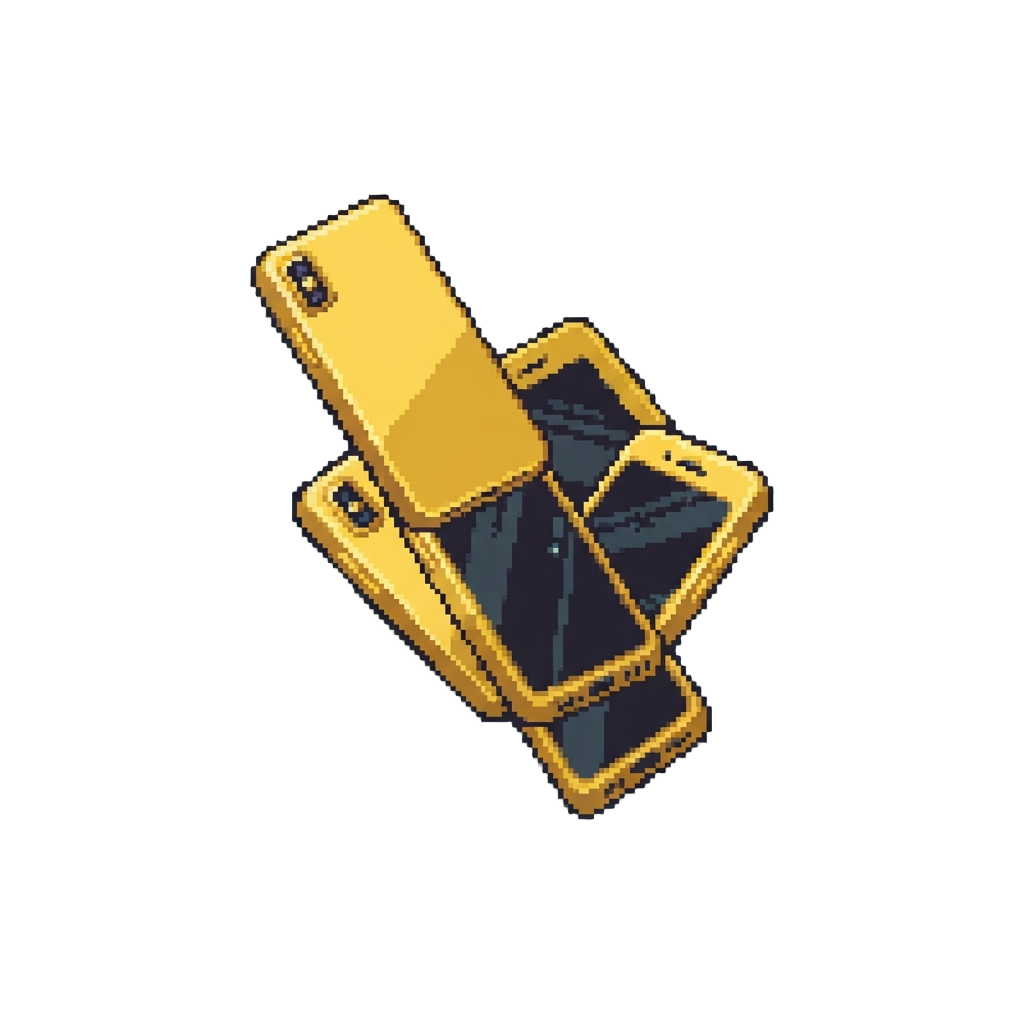 A Rain of Vibrant Gold Smartphones