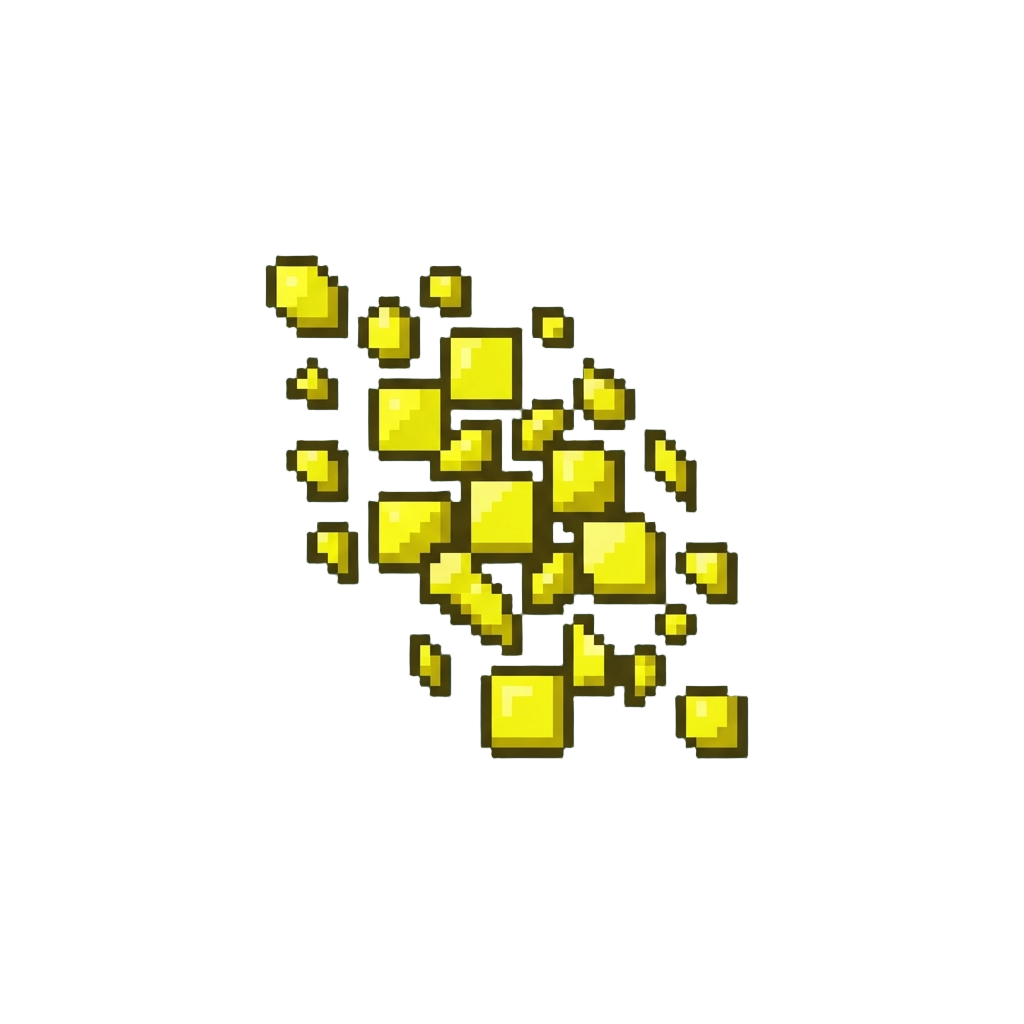 A Steady Rain of Neon Yellow Block Pieces