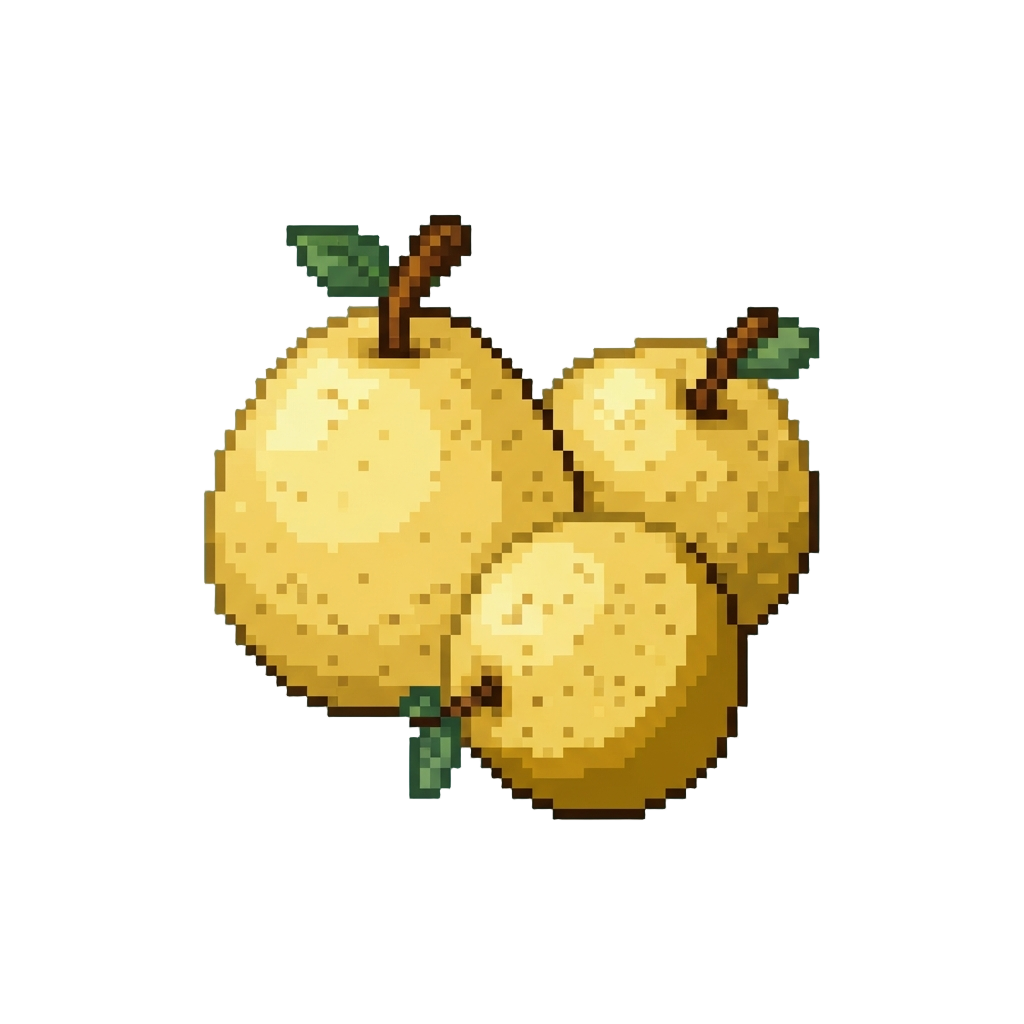 A Cascade of Crisp Yellow Asian Pears