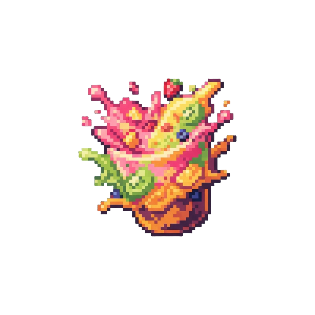 A Multi-colored Fruity Smoothie Explosion