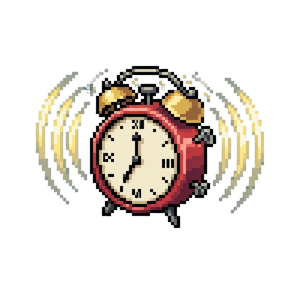 A Giant Alarm Clock Ringing with Massive Vibrating Soundwaves