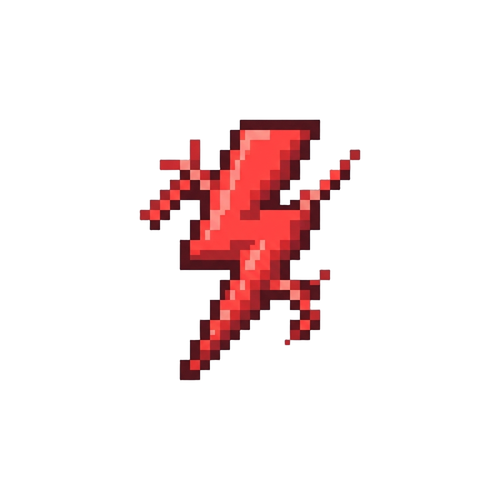 A Sudden Thunderstorm Bolt Flashing Bright Red