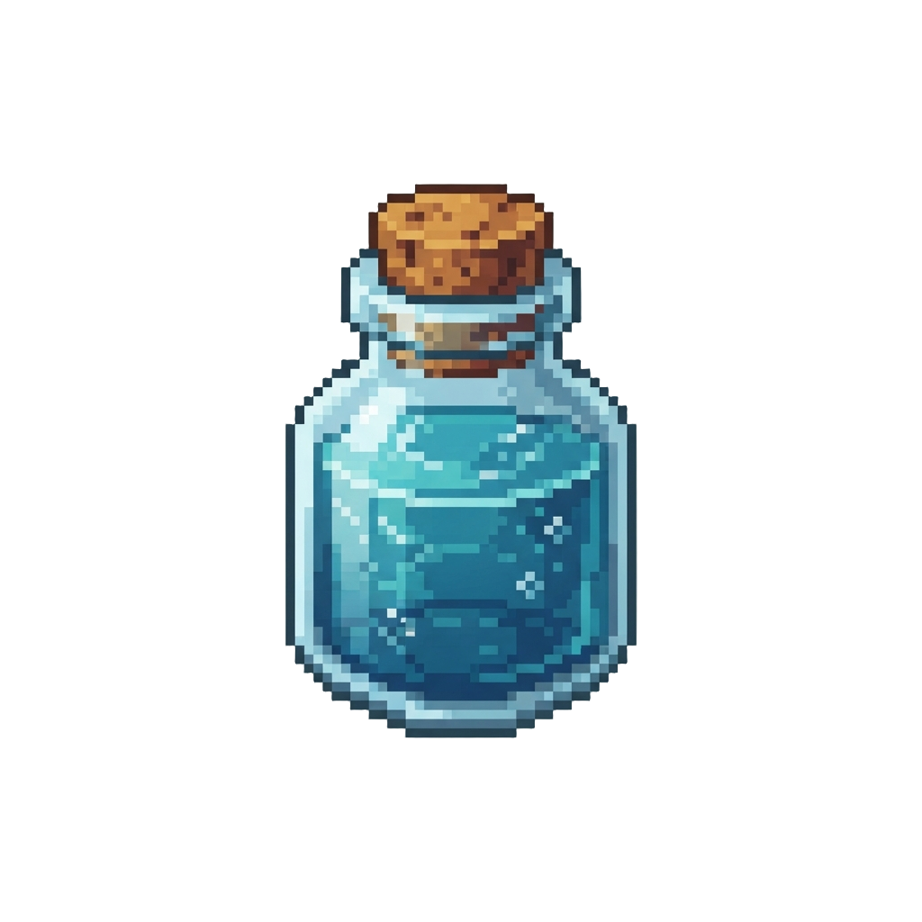 An Empty Glass Bottle Full of Seawater