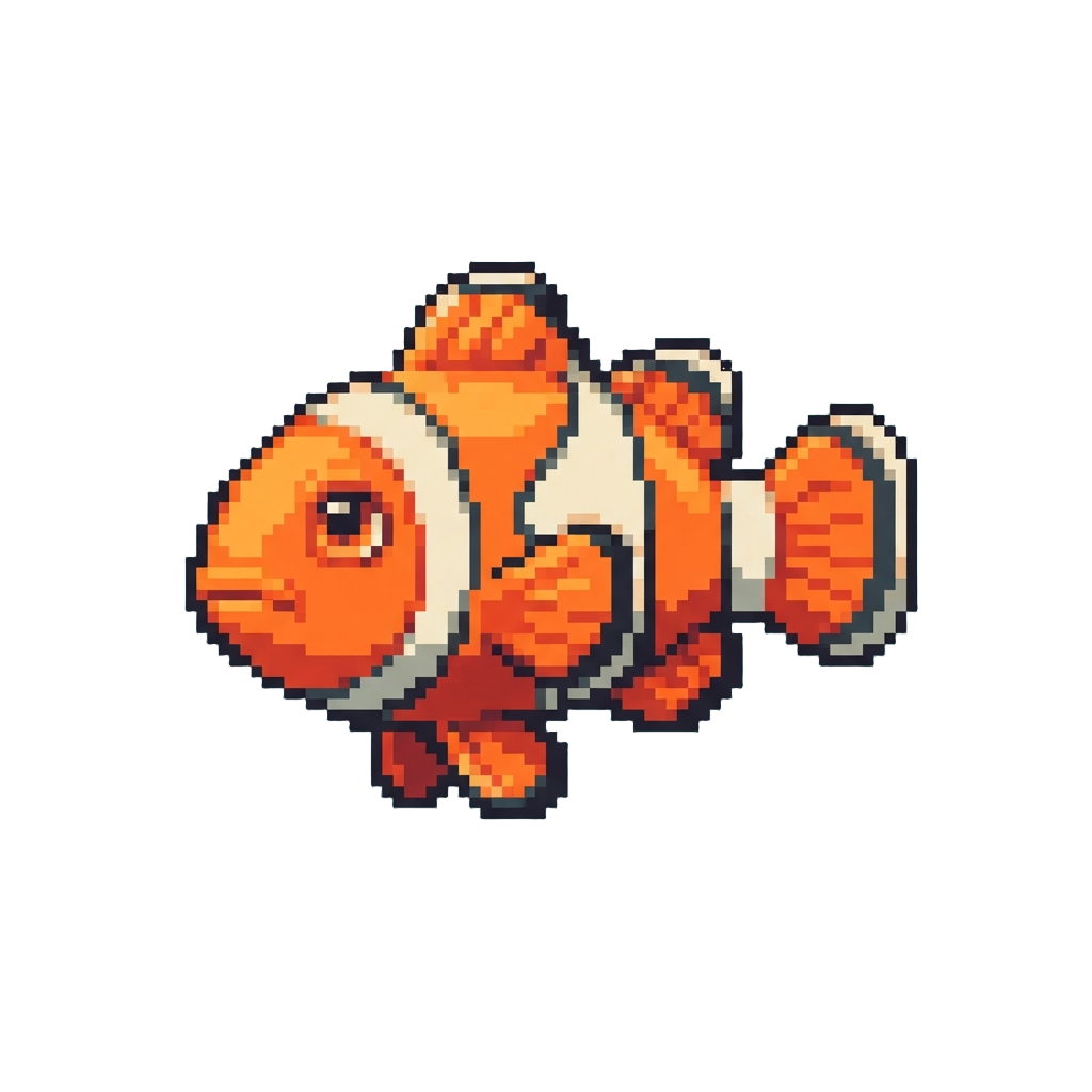 A Tiny Bright Orange Clownfish