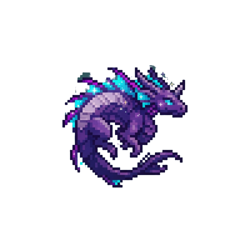 A Deep Amethyst Sea Dragon Radiating Cosmic Starlight