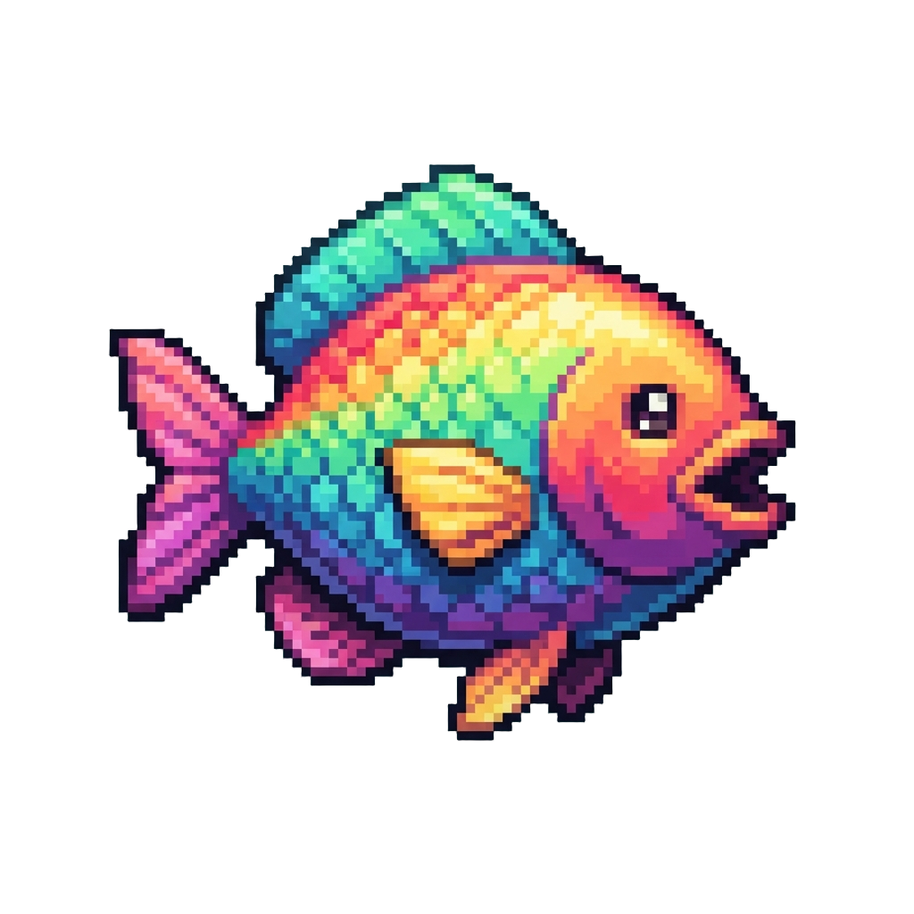 A Radiant Rainbow-glowing Reef Fish Shining with Intense Color-changing Light
