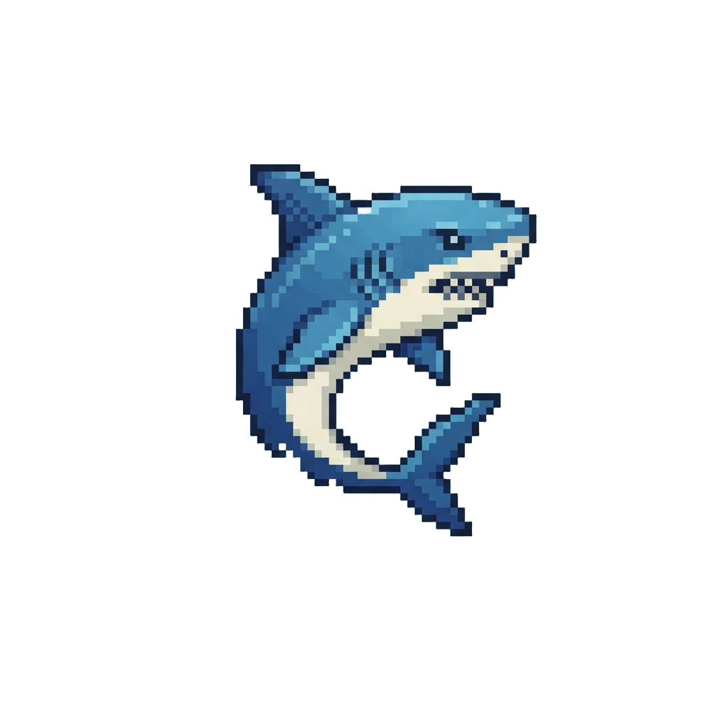 A Sleek Blue Shark Twisting Out of the Water