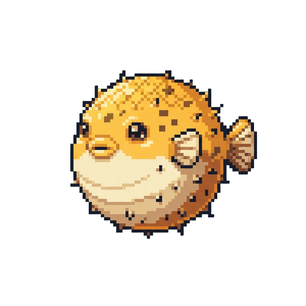 A Cute Round Pufferfish