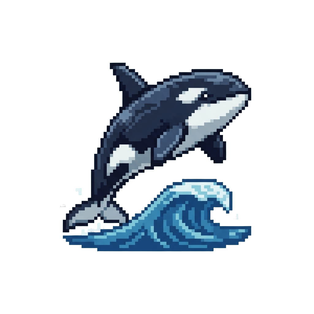 A Massive Ancient Orca Whale Leaping Over the Waves