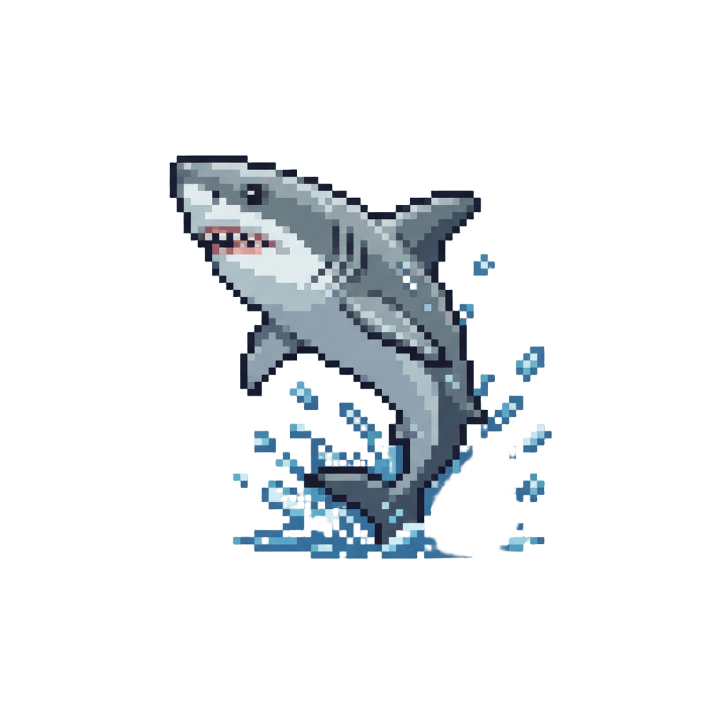 A Giant Great White Shark Splashing Into the Sky