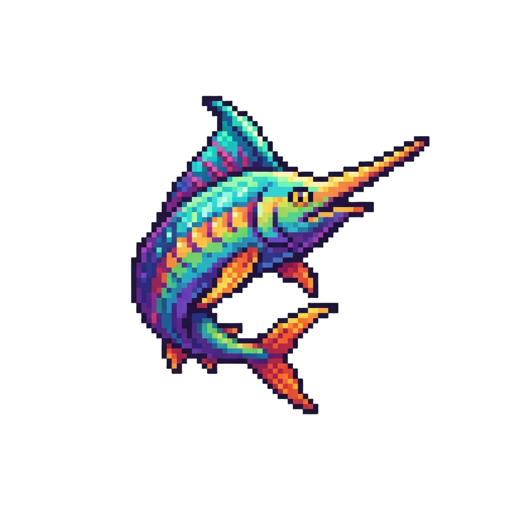 A Rainbow Color-shifting Marlin Constantly Shifting Through Brilliant Kaleidoscopic Hues