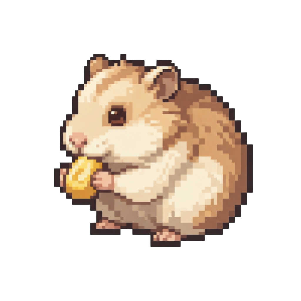 A Tiny Fluffy Hamster Nibbling Corn