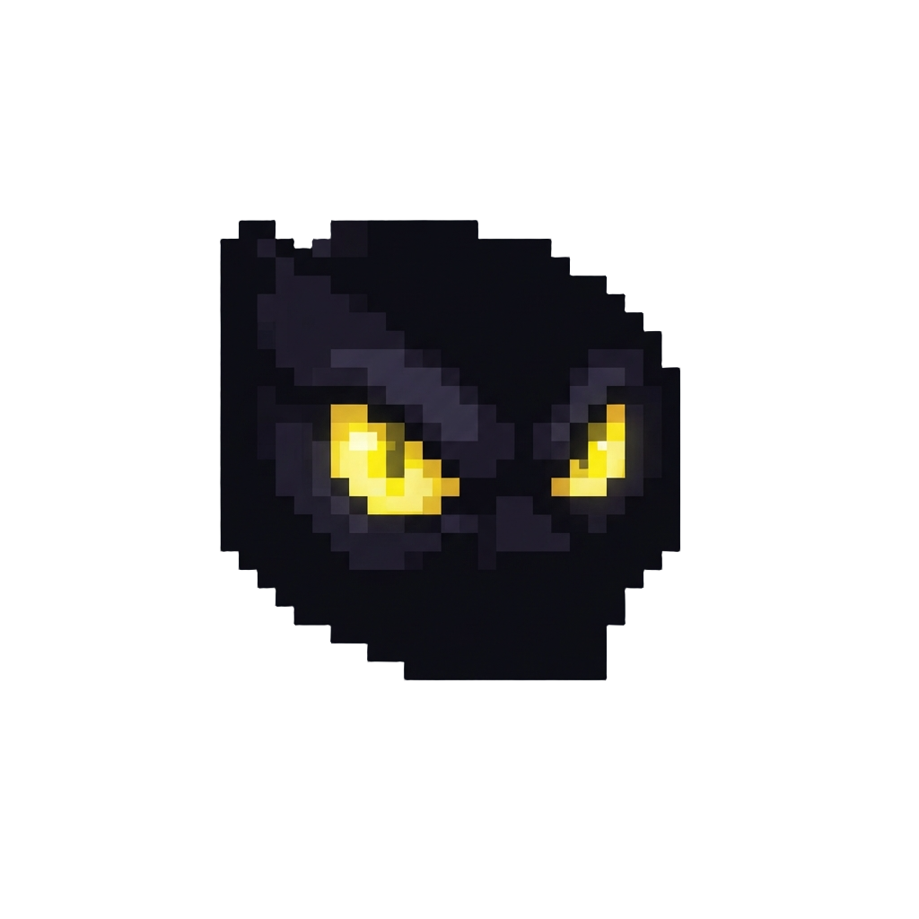 A Pair of Glowing Eyes in a Pitch-black Corridor