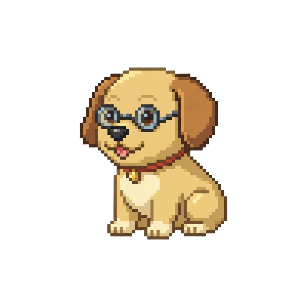 A Playful Puppy Wearing Glasses