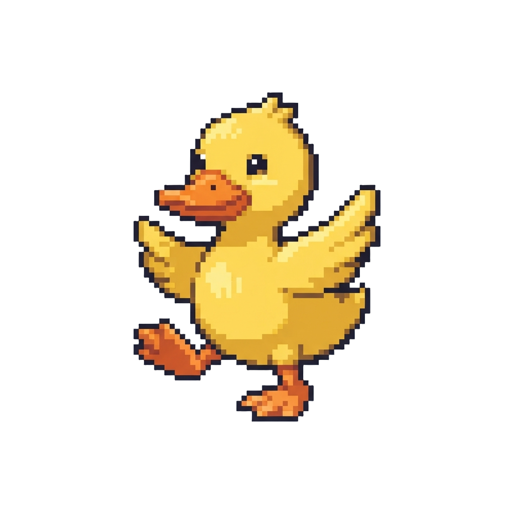 A Dancing Cartoon Duck