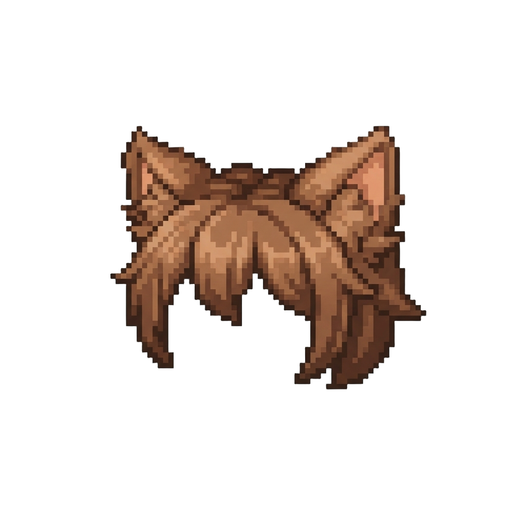 Hair Styled Into a Pair of Fluffy Cat Ears