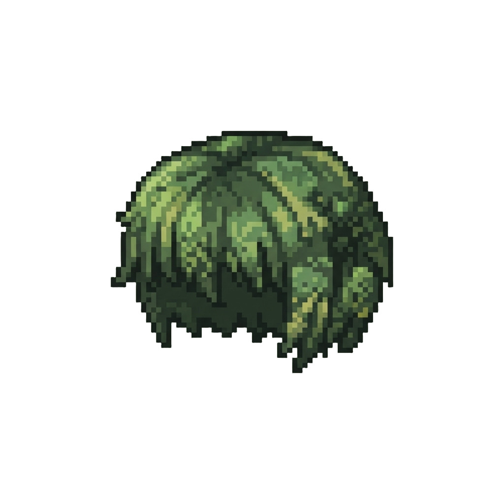 A Bizarre Green Moldy-looking Bowl Cut