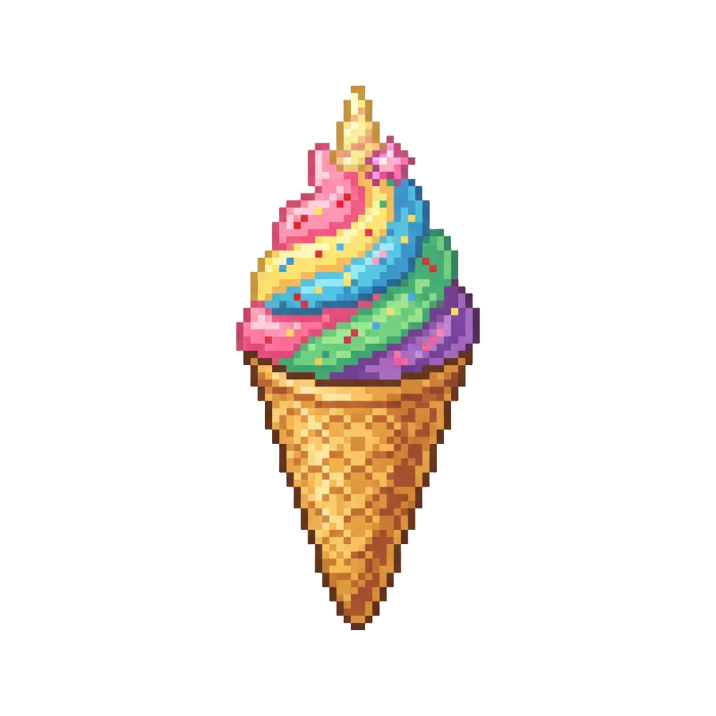 Rainbow Unicorn Swirl Ice Cream