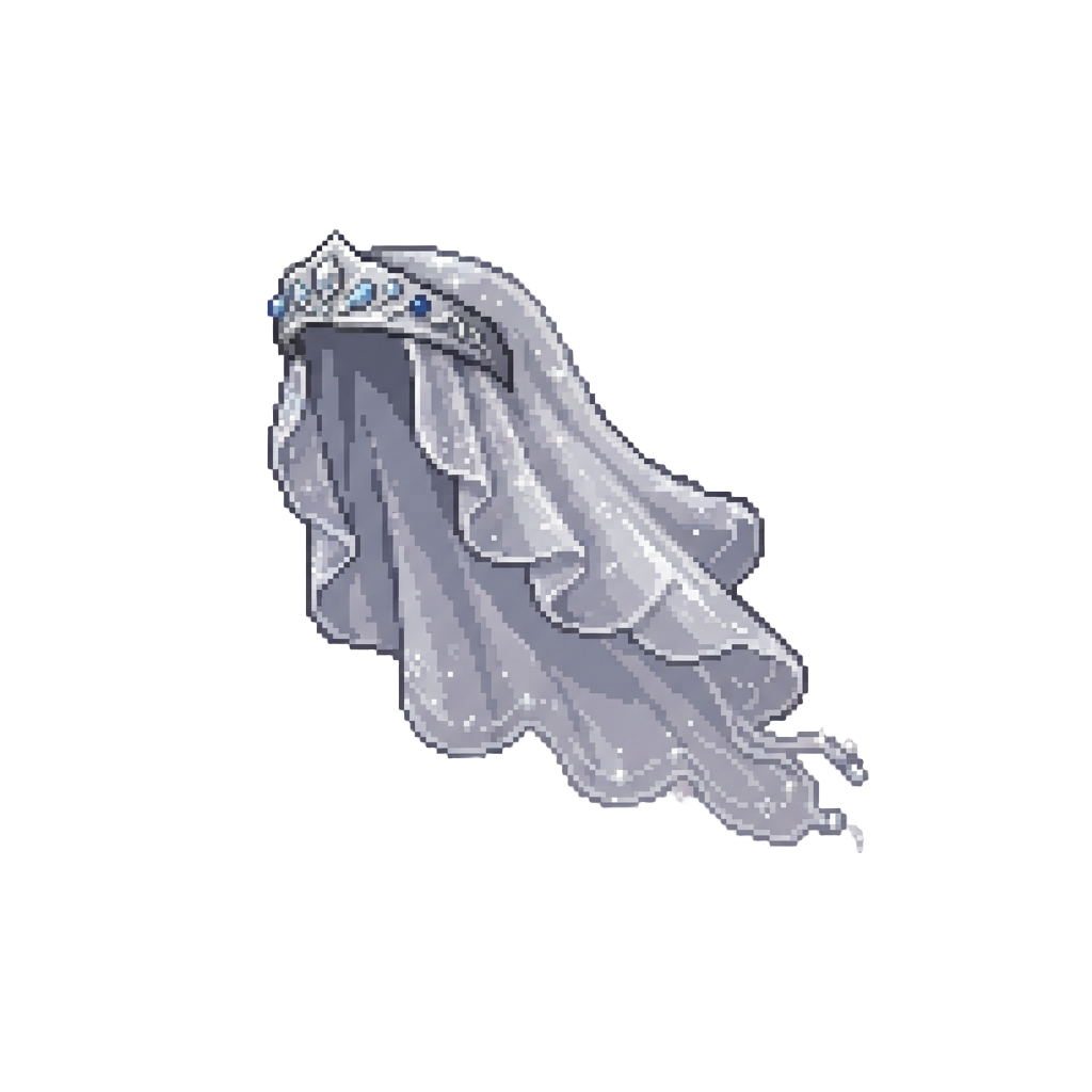 A Glittering Silver Veil Toss
