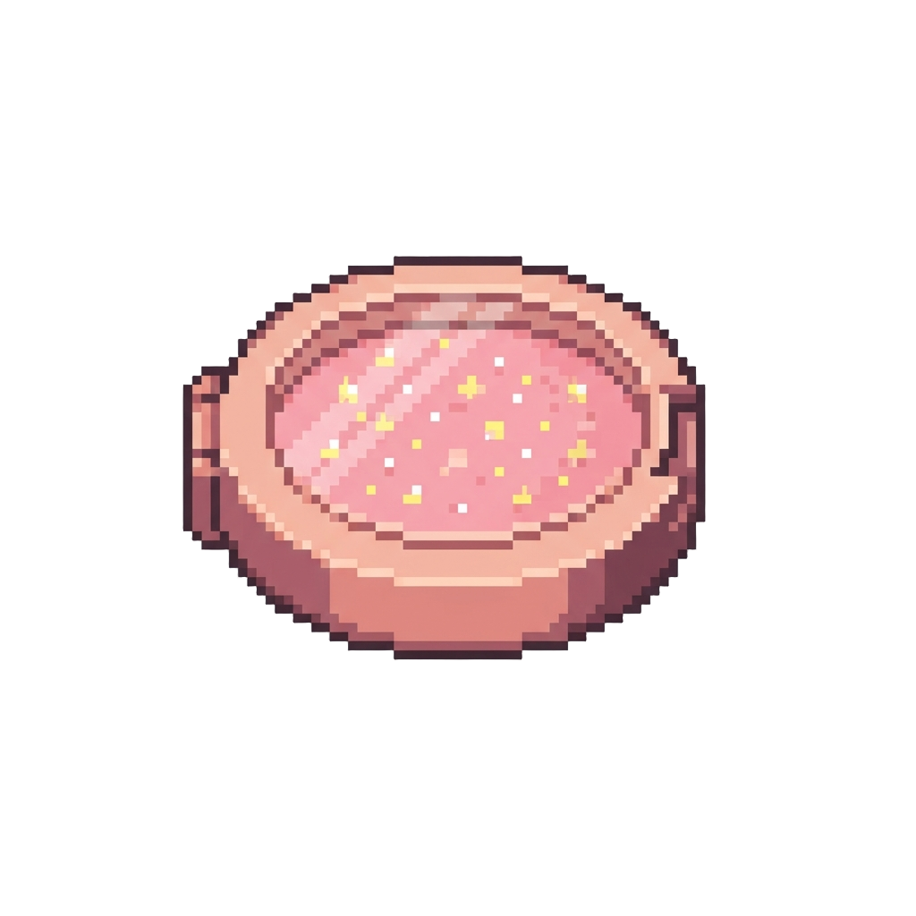 Rosy Blush with Tiny Star-shaped Glitter Freckles