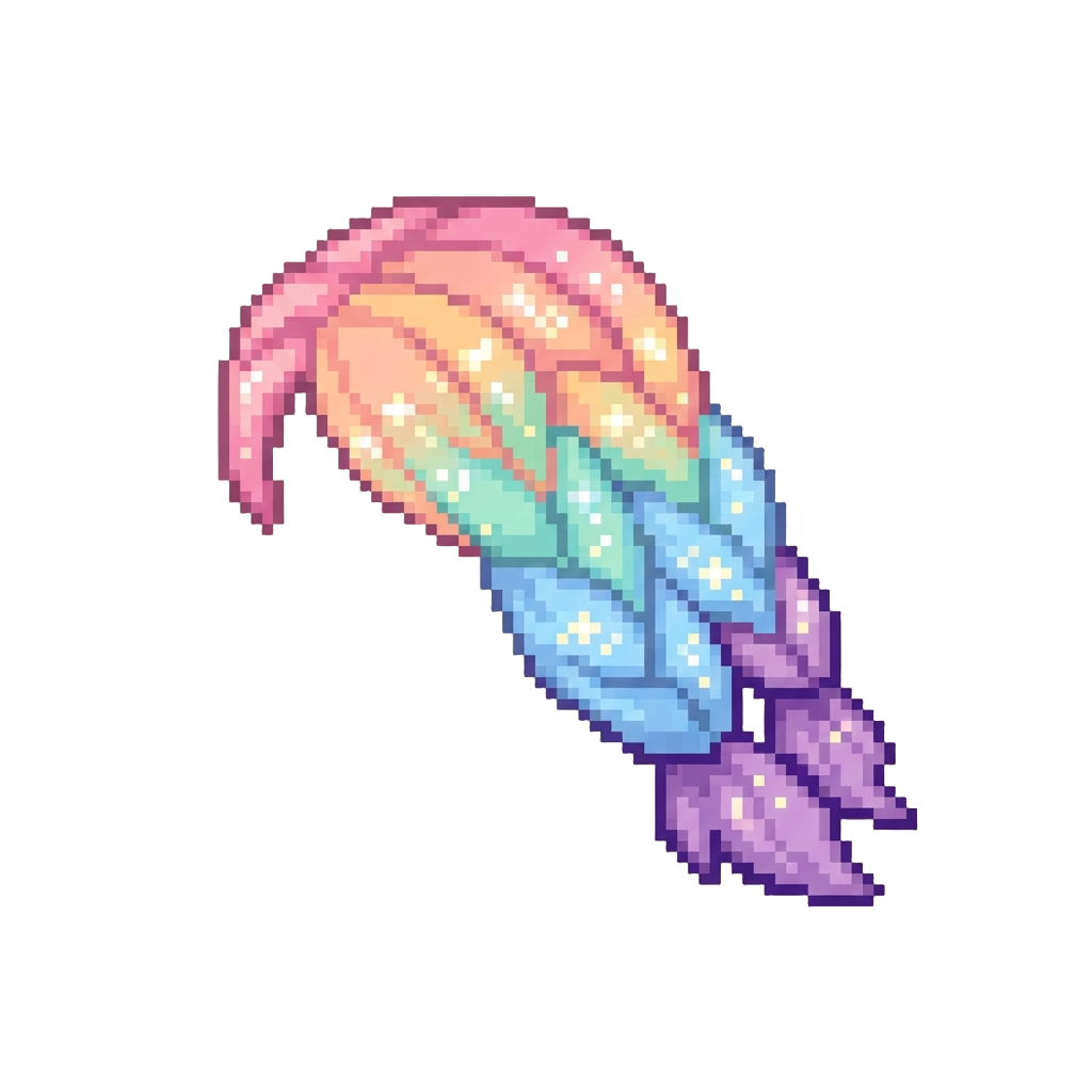 Flowing Pastel Rainbow Fairy-braids with Glitter Extensions