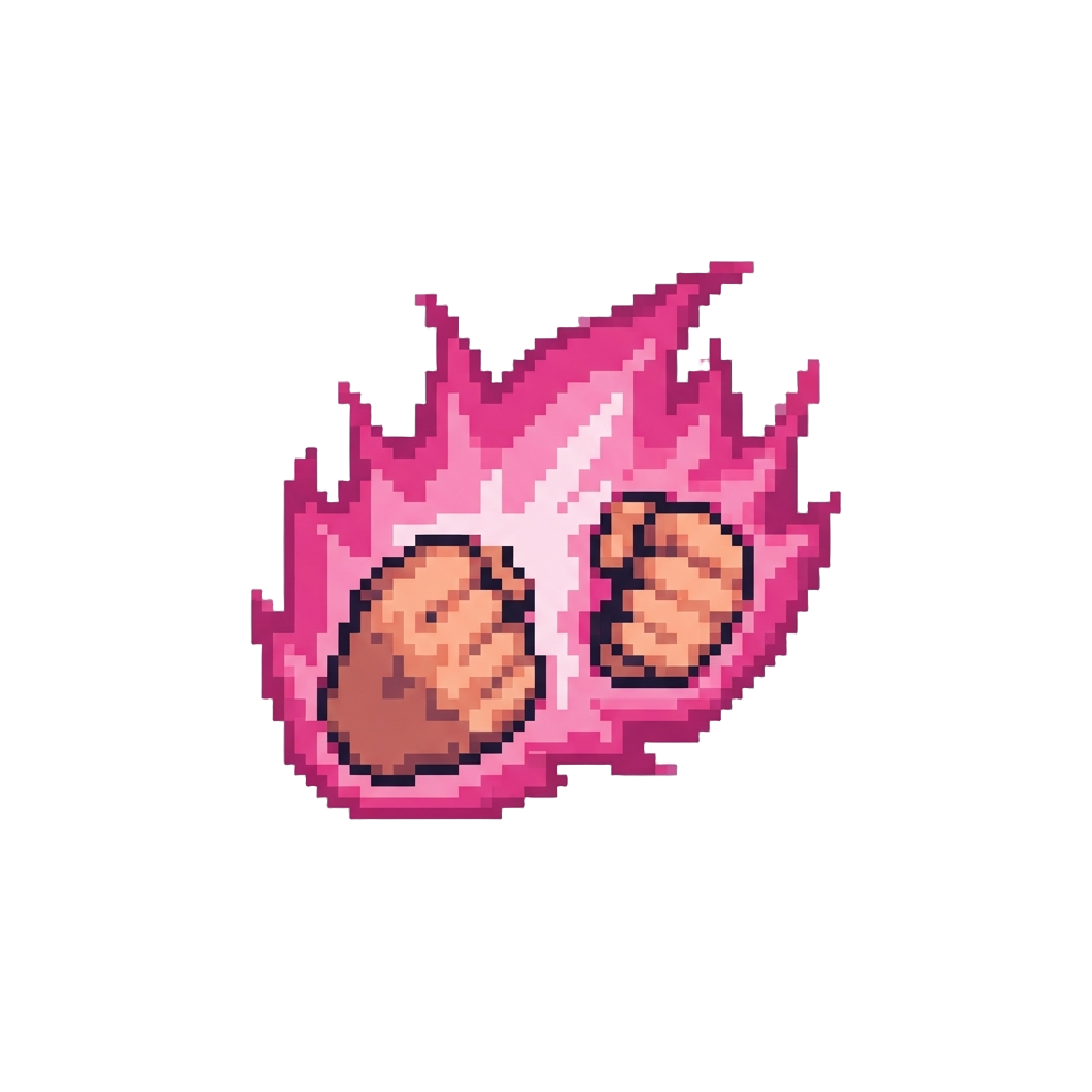 A Concentrated Pink Ki Flare Flickering Around Their Fists