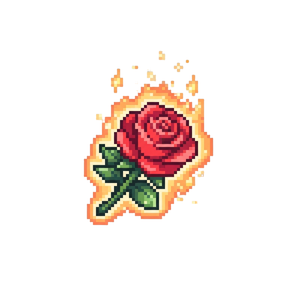 A Radiant Rose Aura with Glowing Golden Embers Floating Upward