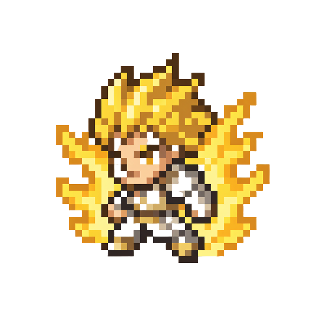 Super Form with Blazing Golden Aura and Spiky Yellow Hair