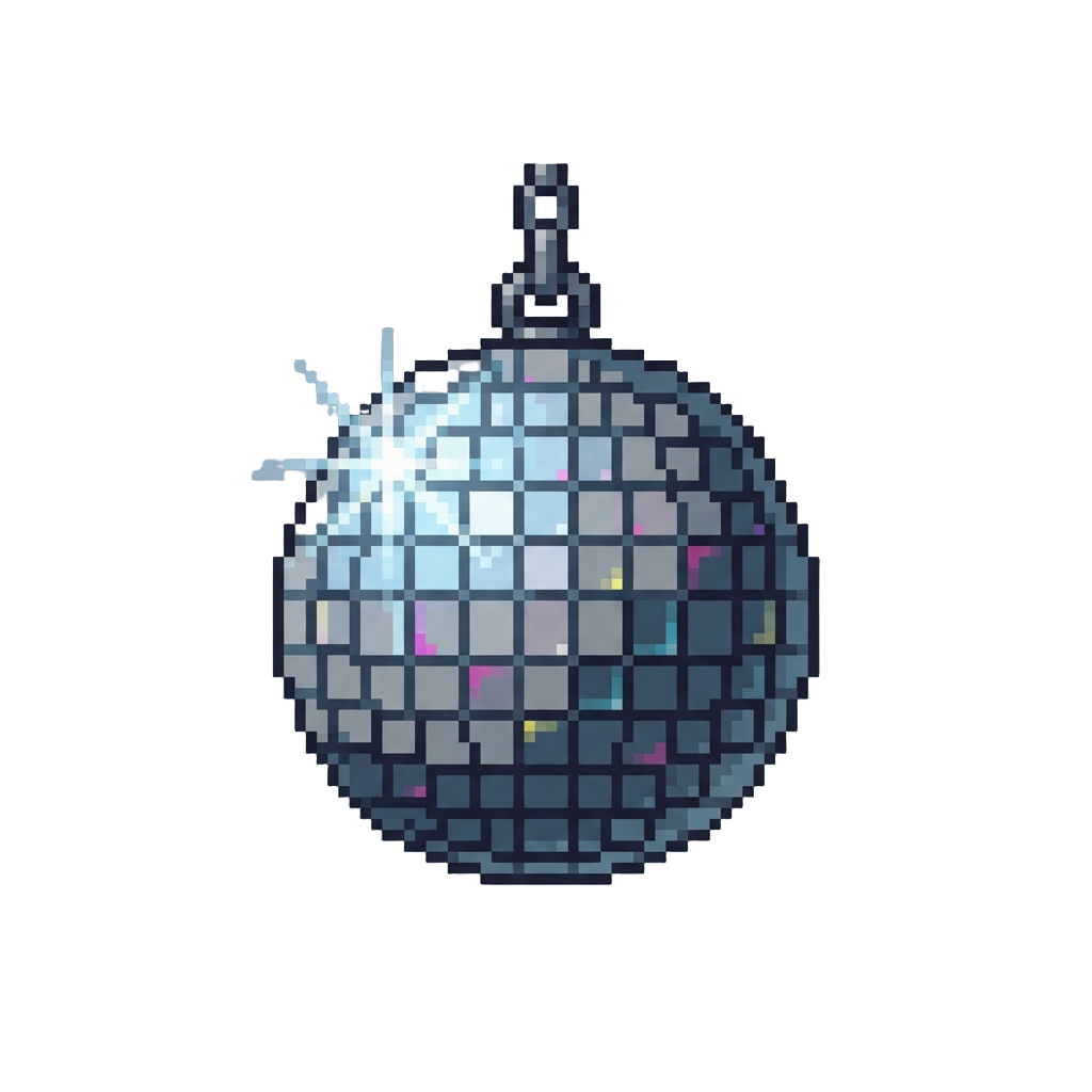 A Sparkling Disco Ball Dropping From Above