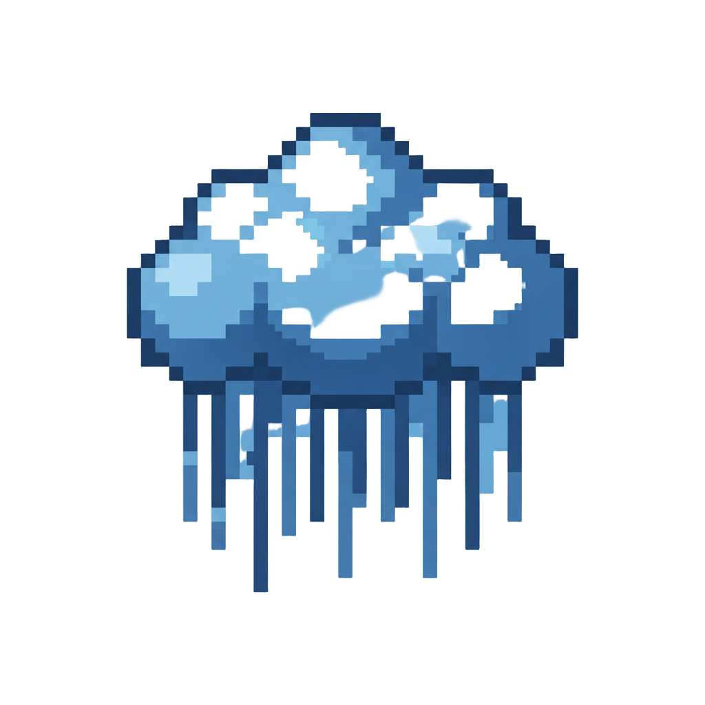A Giant Blue Comic Raincloud