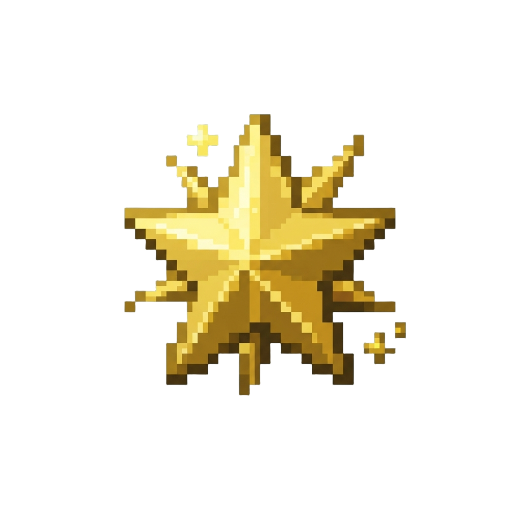 Sparkling Golden Star Bursts