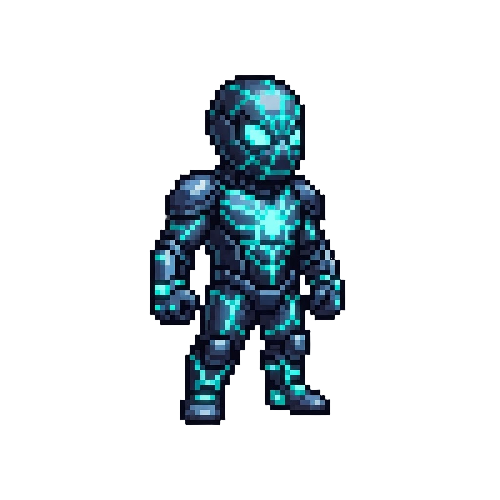 A Glowing Neon Cybernetic Spider Suit with Pulsing Web Lines