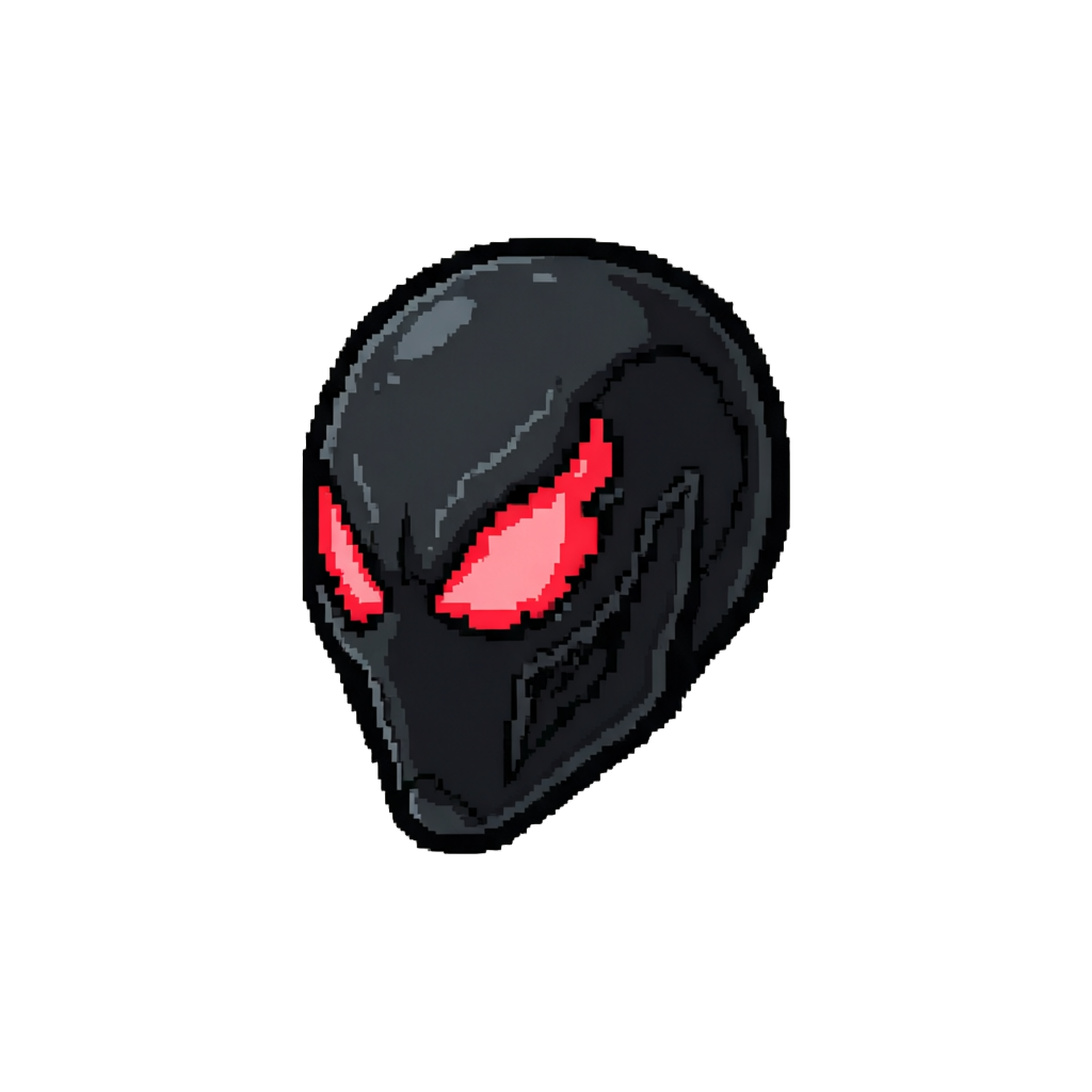 A Sleek Obsidian Venom Symbiote Suit with Glowing Crimson Eyes