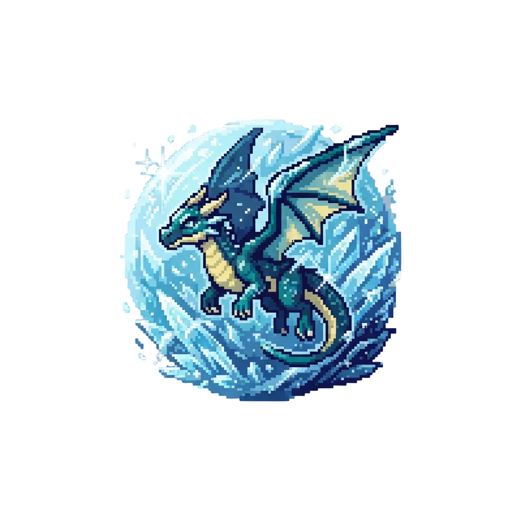 A Frozen Time-blizzard Freezing a Dragon Mid-flight