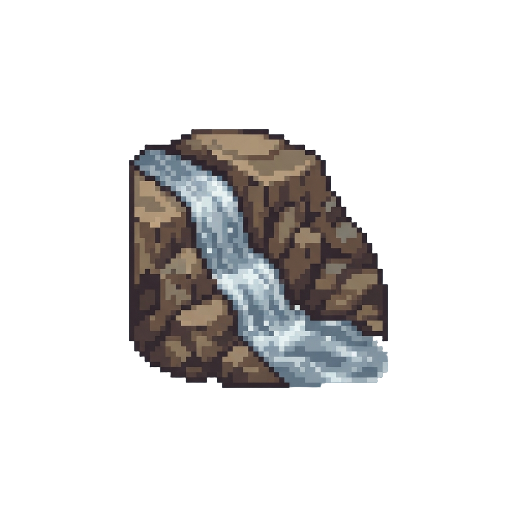 A Sudden Flash-flood of Sparkling Silver Liquid Cascading Down a Canyon