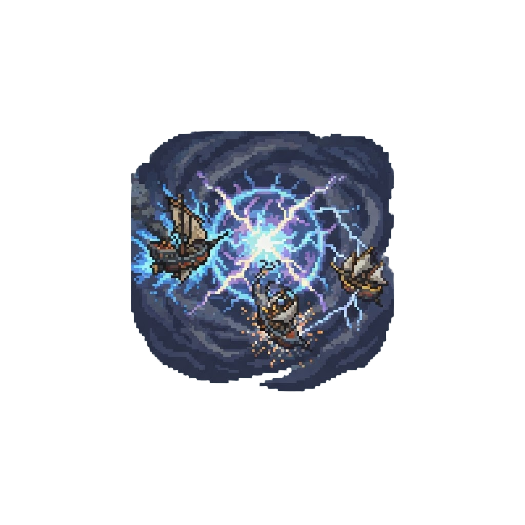 A Magnetic Pulse Storm Disabling a Soaring Fleet of Airships