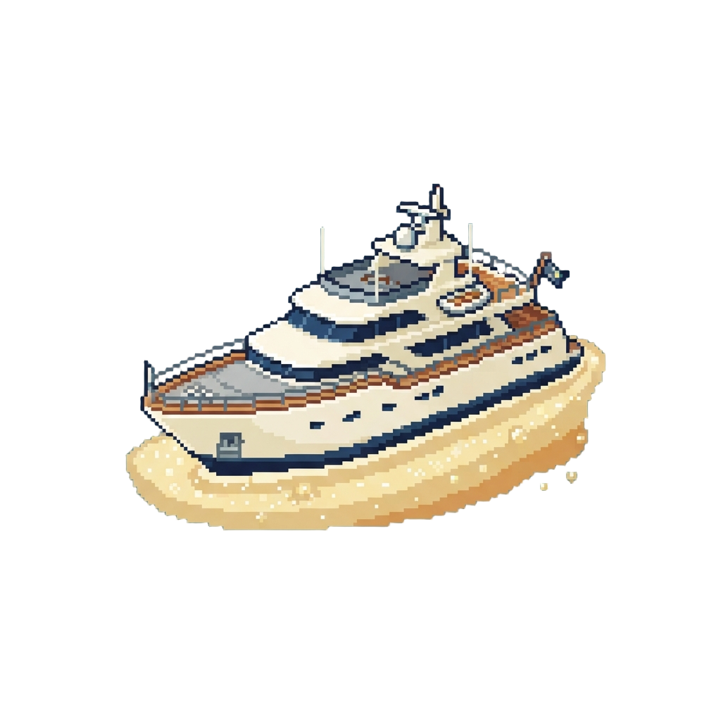 A Private Luxury Yacht Floating on a Sea of Sparkling Champagne
