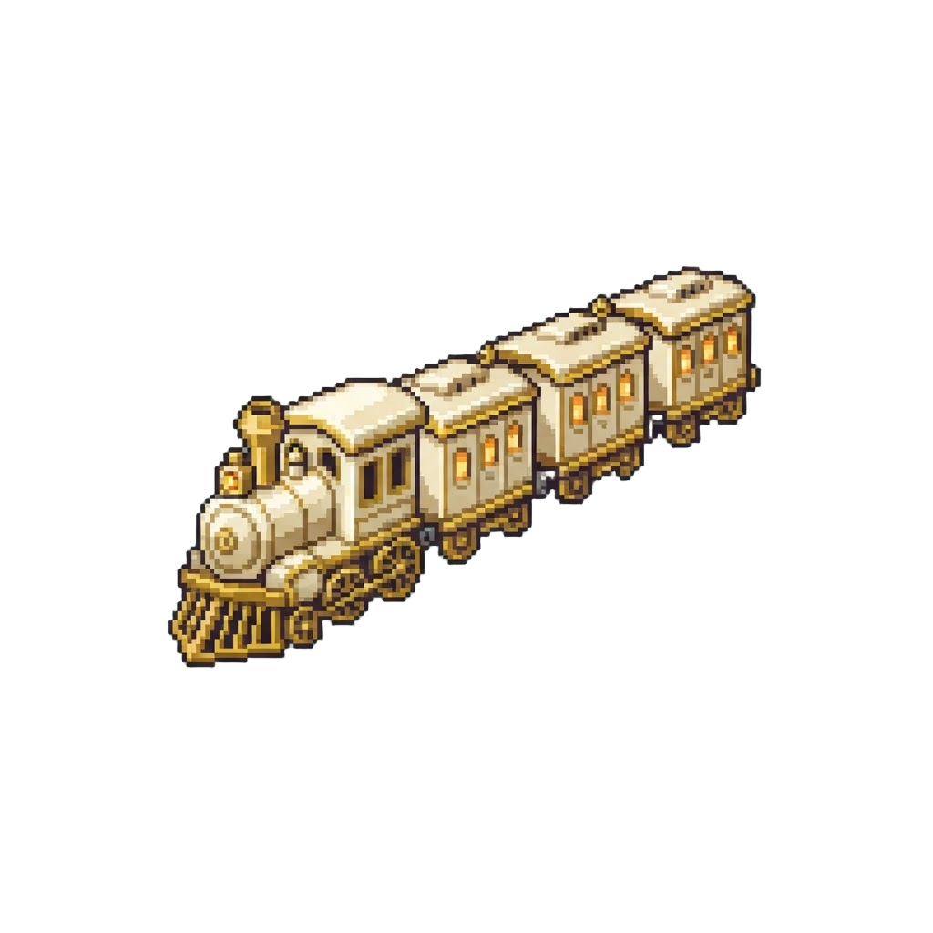 A Luxury Train with Carriages Made of Pure Ivory and Gold