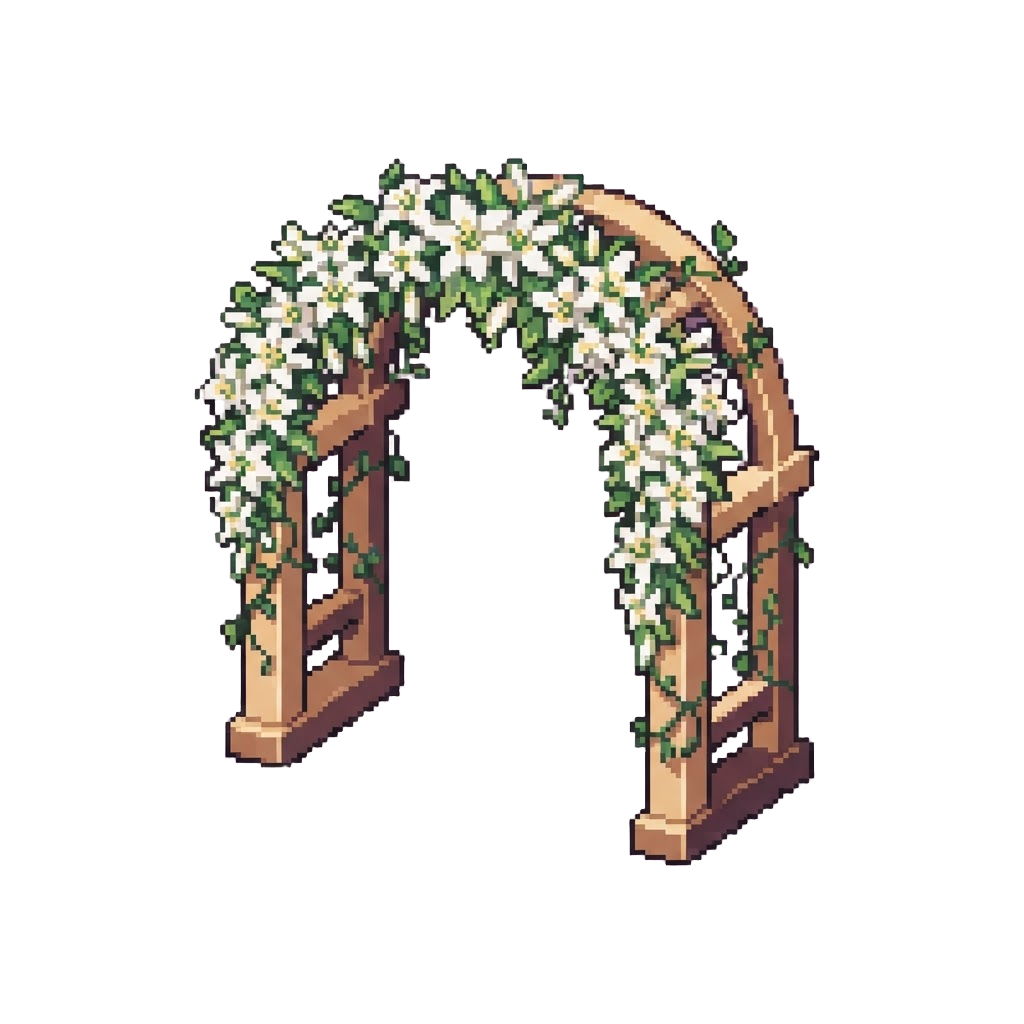A Fairy-tale Wedding Arch Blooming with Cascading White Lilies