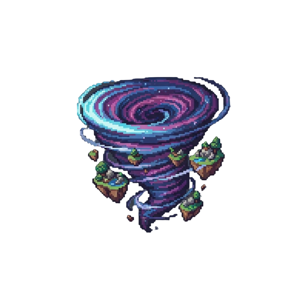A Gigantic Swirling Cosmic Tornado Lifting Miniature Islands