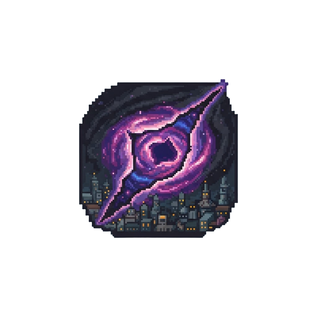 A Cosmic Rift Tearing Open the Fabric of Space Over a City