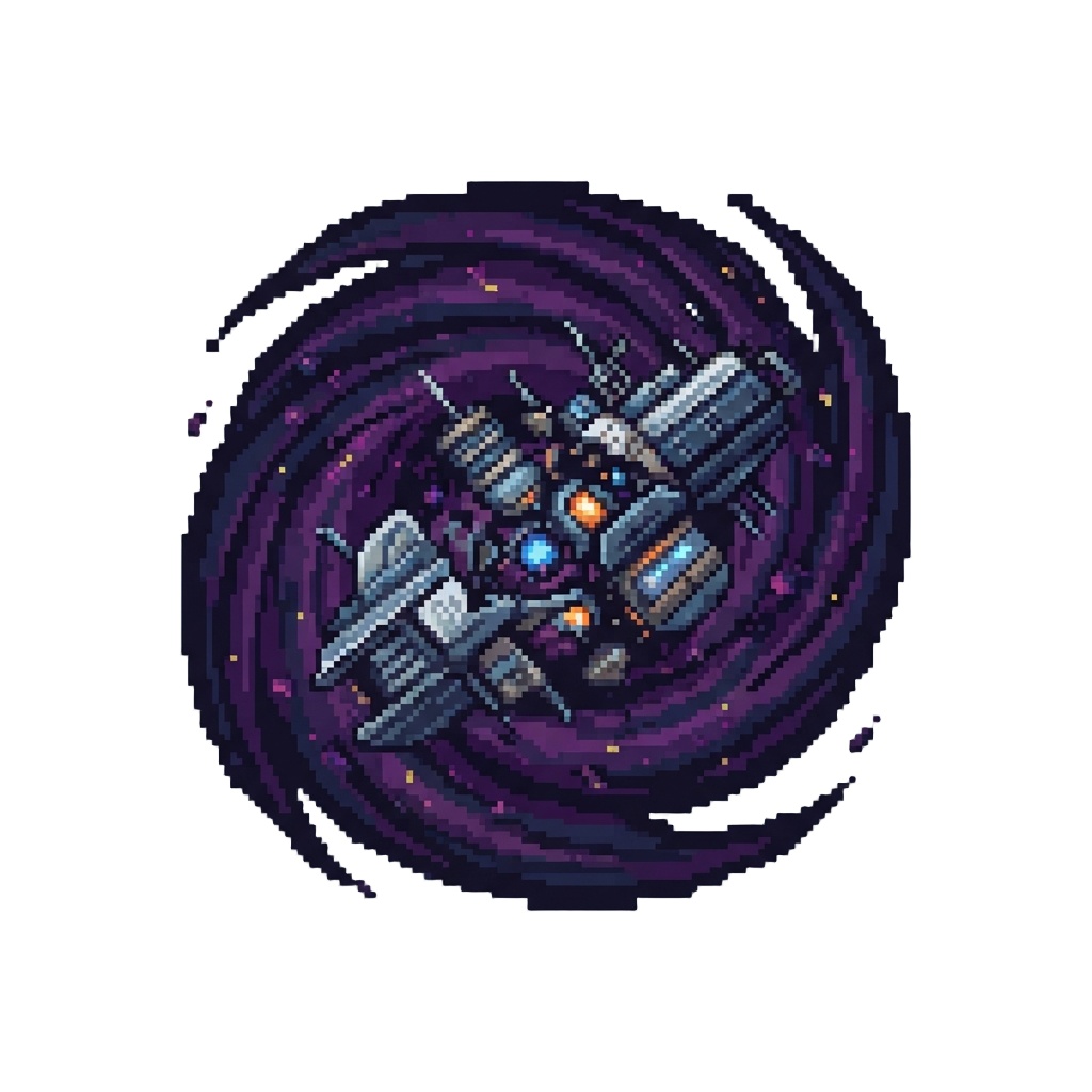 A Swirling Dark Matter Storm Consuming a Cosmic Space Station