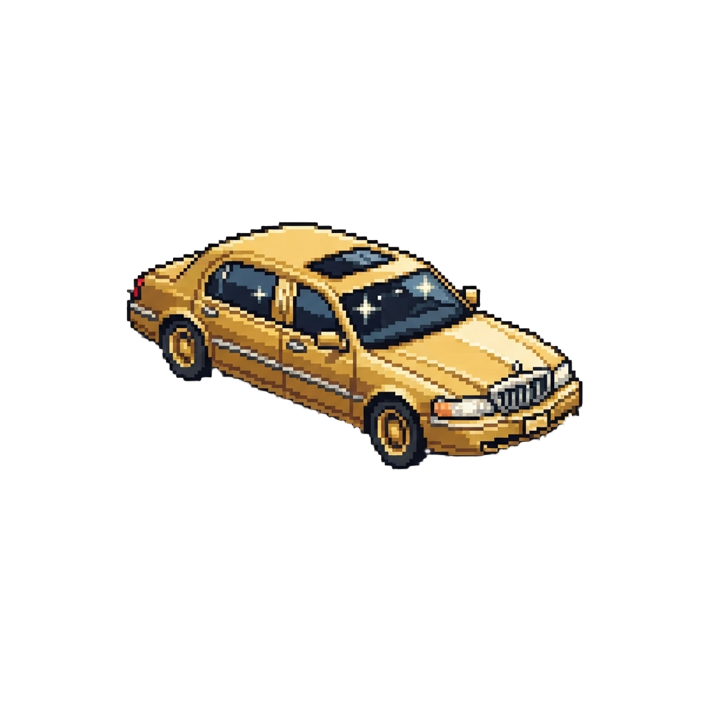 A Golden Limousine Driving Down a Highway Paved with Cash Notes