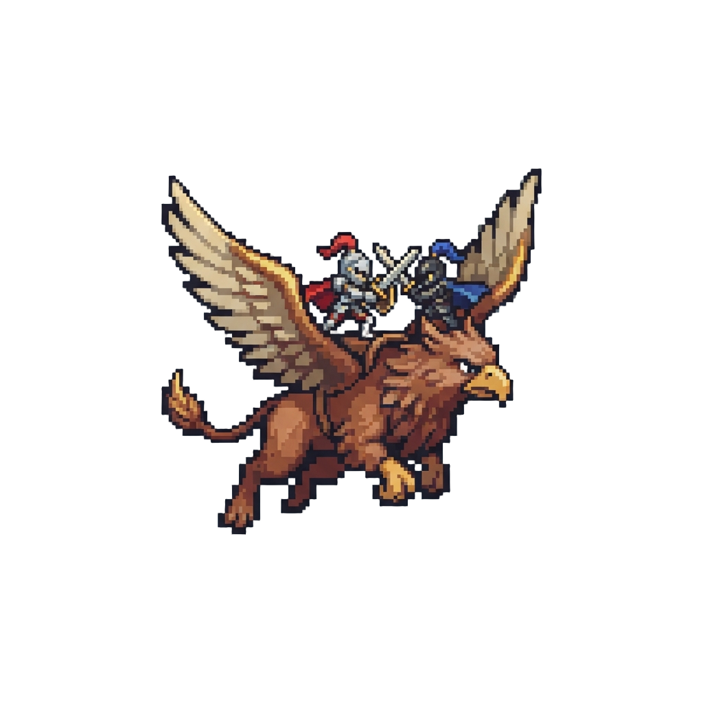 A Lightning-fast Duel on the Back of a Flying Mythical Griffin