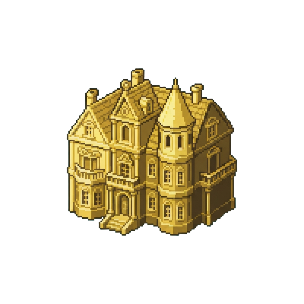 A Opulent Mansion Made Entirely of Solid Polished Gold