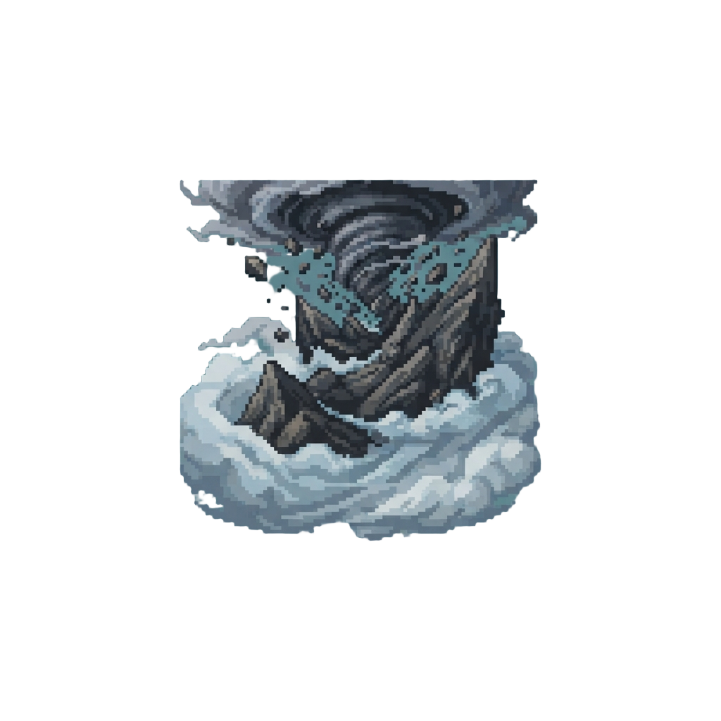 A Chaotic Gravity-reversal Storm Lifting Mountains Into the Clouds